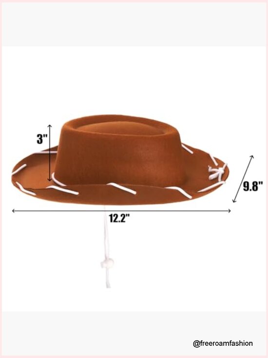 4 Pack Felt Cowboy Hats with Neck Drawstring, Costume Accessories for Dress Up main image 5